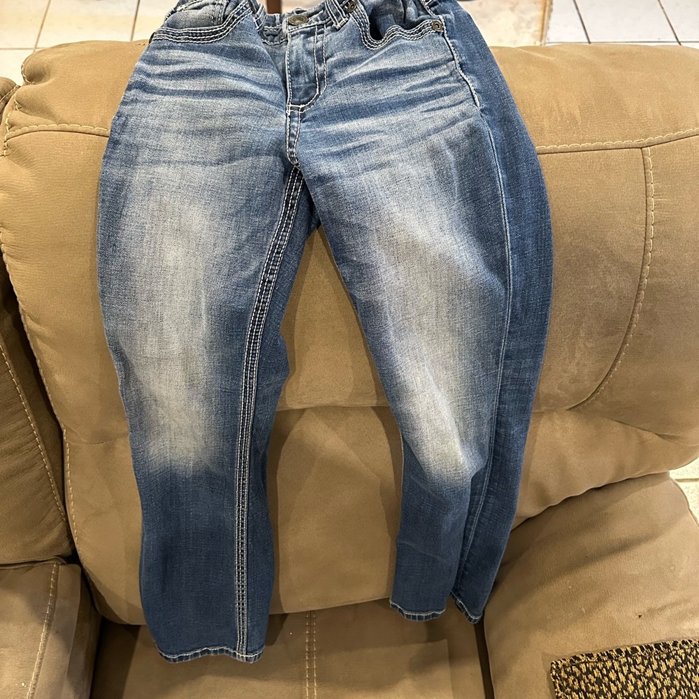 BKE Blue Jeggings with Vintage Fading